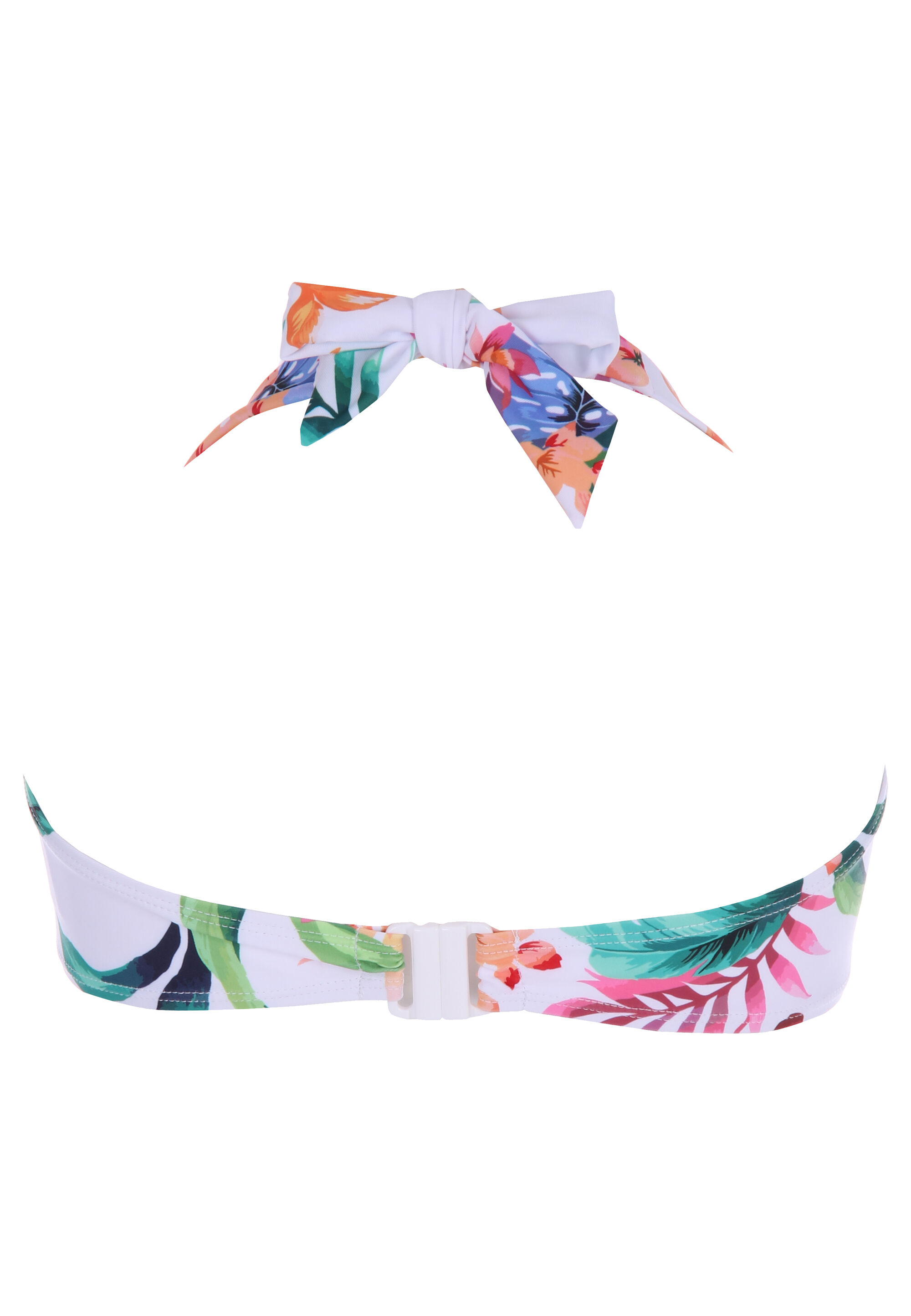 Womens White Floral Bandeau Bikini Top Peacocks