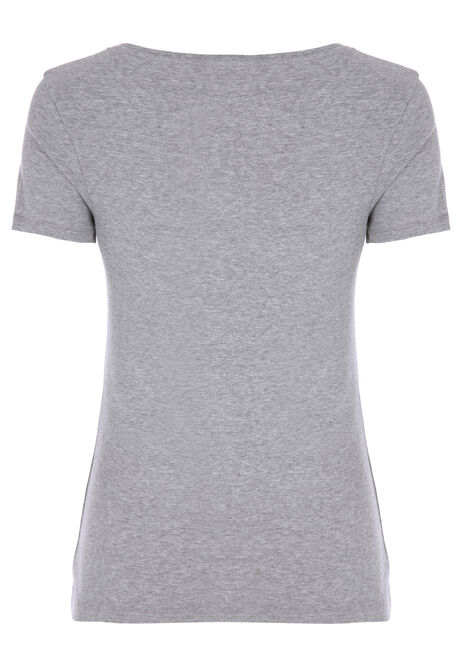 Womens Grey V Neck T-Shirt