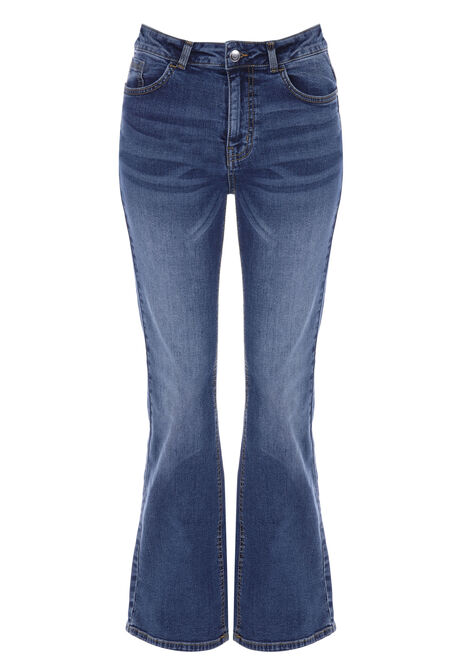 Womens Blue Slim Bootcut Jeans
