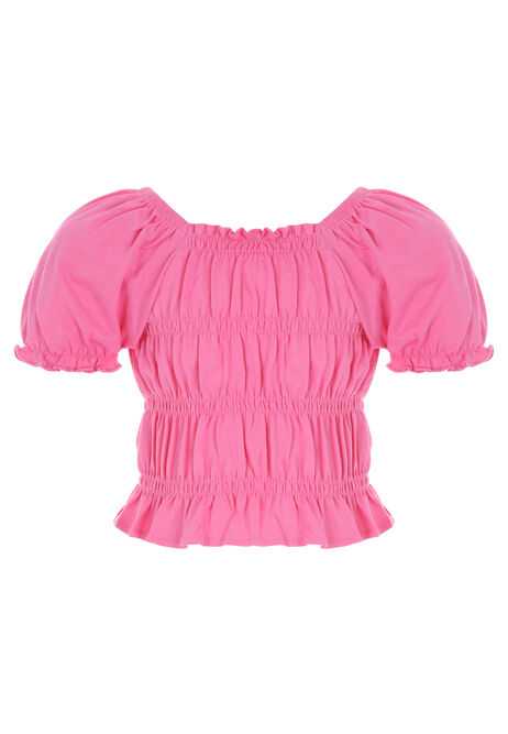 Younger Girl Pink Plain Gypsy Top