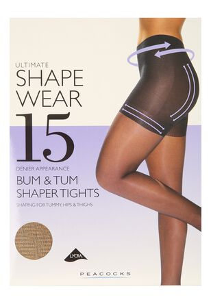 Womens Black Bare 15 Denier Ultimate Shapewear Tights