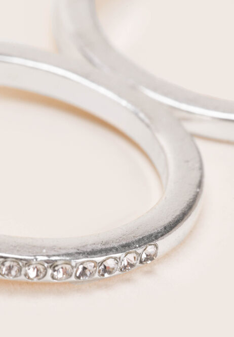 Womens Silver Diamante Hoop Earrings