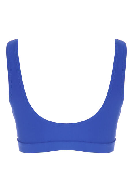 Womens Blue Keyhole Bikini Top