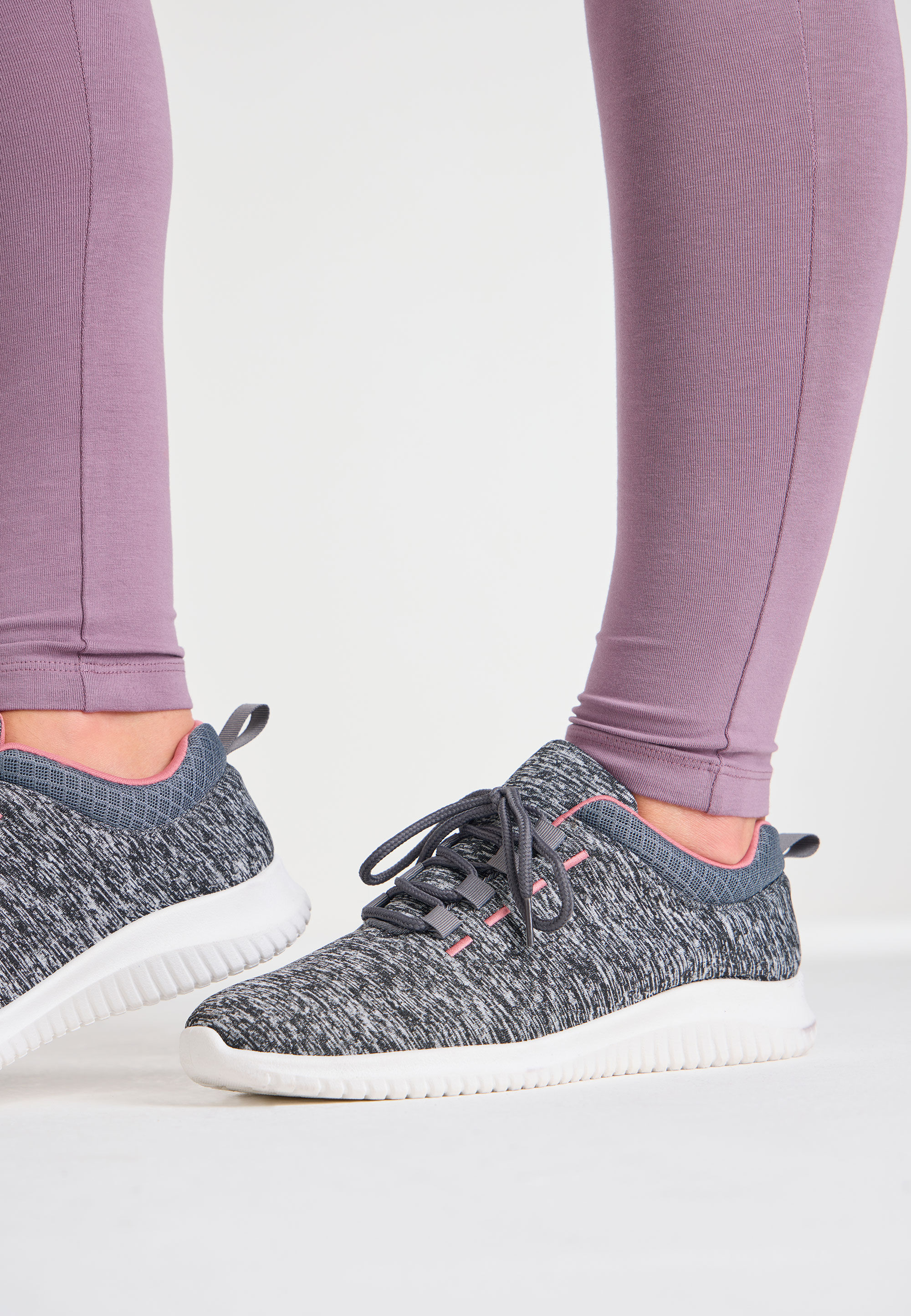 Womens Grey Woven Running Trainers Peacocks
