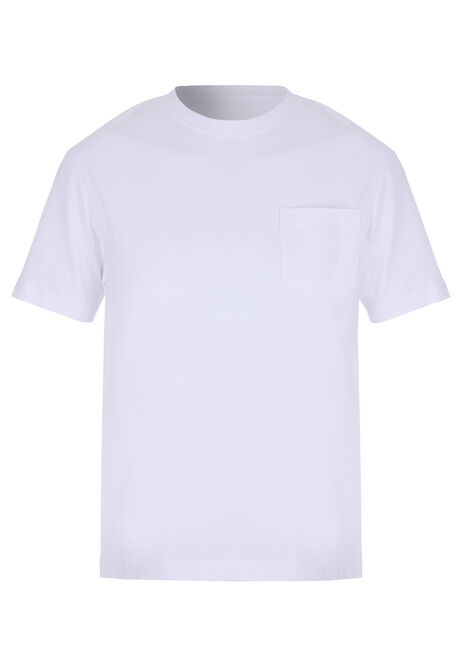 Mens White Heavy Pocket T-Shirt