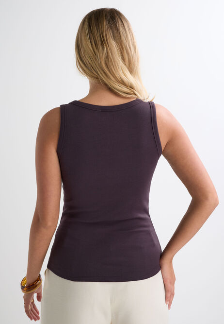 Womens Plum Plain Basic Stretch Vest Top