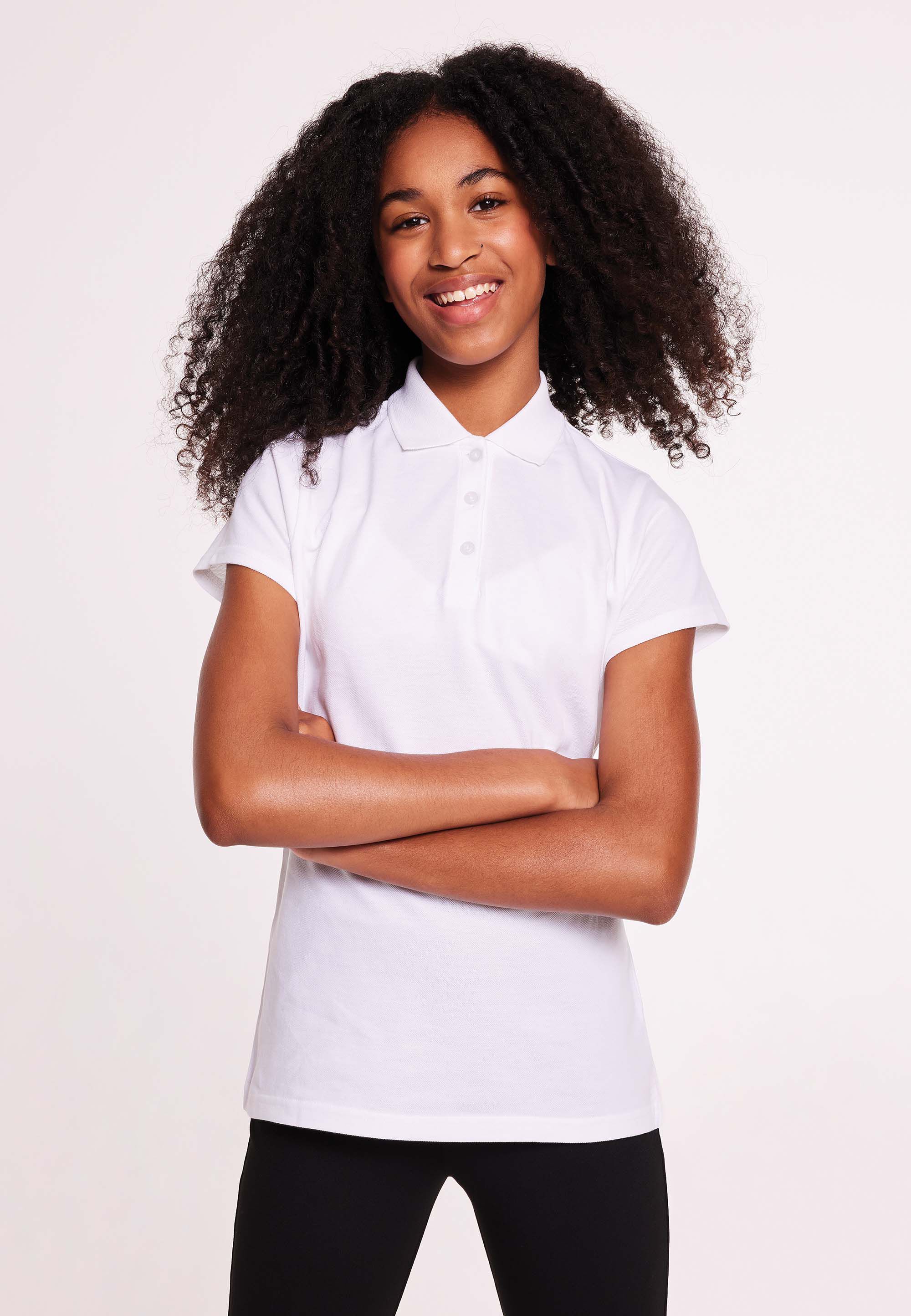 Girls white polo shirts shop