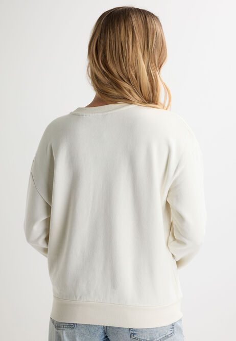 Womens Cream New York 1995 Graphic Sweatshirt