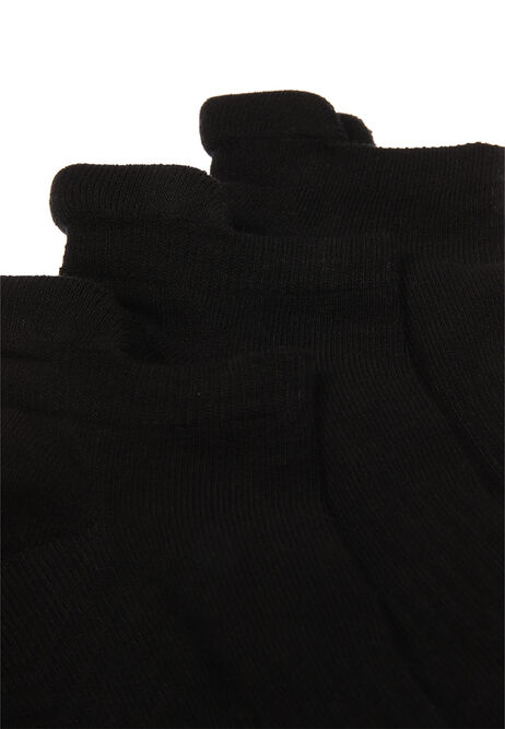 Mens 3pk Black Cushioned Sole Trainer Sock
