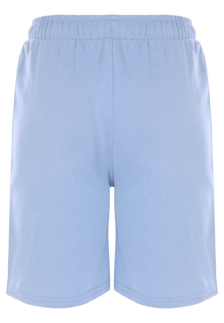 Older Boys Solid Light Blue Drawstring Casual Shorts