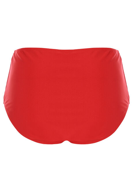 Womens Red High Waist Bikini Bottoms