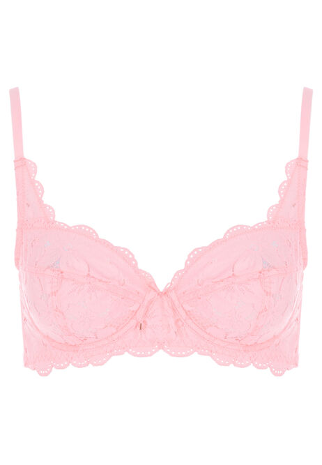 Womens Coral Non Padded Lace Bra