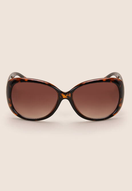 Womens Brown Tortoiseshell Square Sunglasses