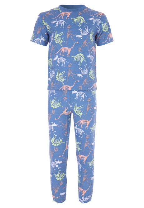 Younger Boys Blue Dino Pyjama Set