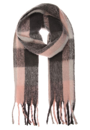 Womens Grey & Pink Heavy Weight Scarf