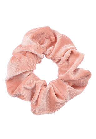 Womens Light Pink Velvet Scrunchie