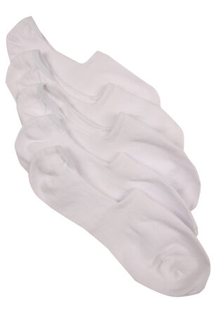 Womens 5pk White No-Show Square Front Socks