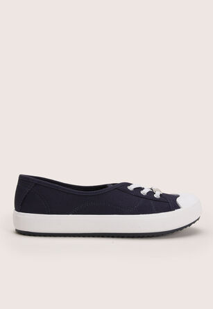 Womens Navy Casual Lace up Trainers