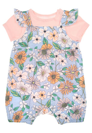 Baby Girl Jersey Floral Print Romper 