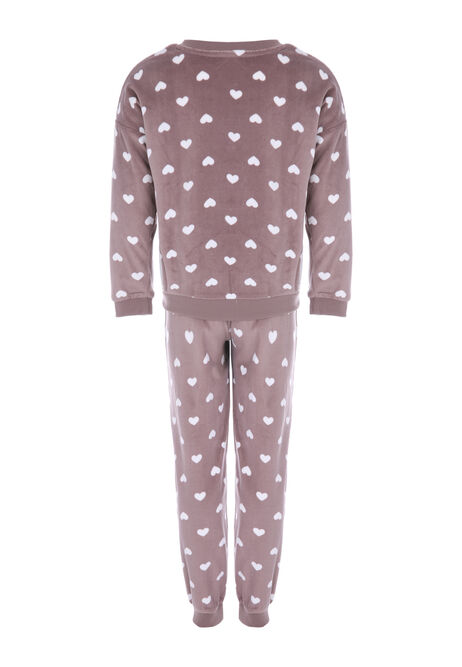 Girls Mocha Cat Baby Fleece Pyjama Set