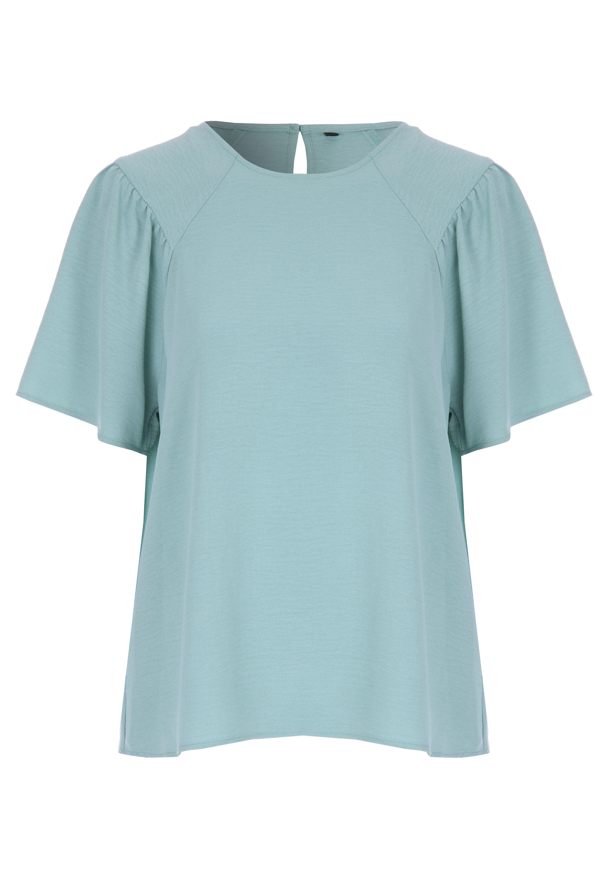 Womens Mint Flutter Sleeve Blouse Top