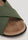 Womens Khaki Cross Over Strap Footbed Sandals