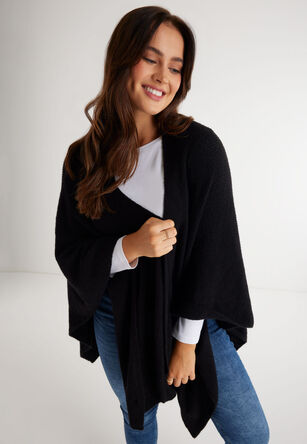 Womens Black Knitted Wrap