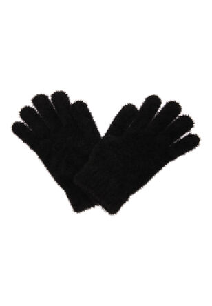 Womens Black Eyelash Gloves