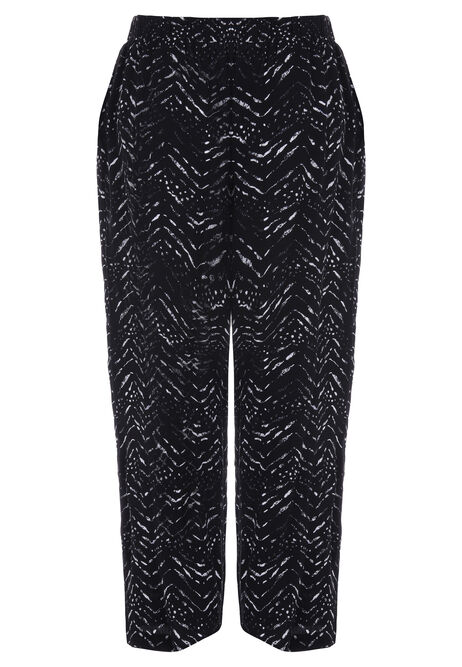 Womens Black & White Print Culottes