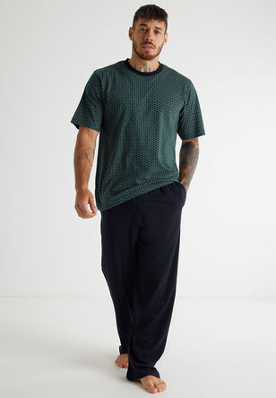 Mens Green Jersey Cascade Pyjamas