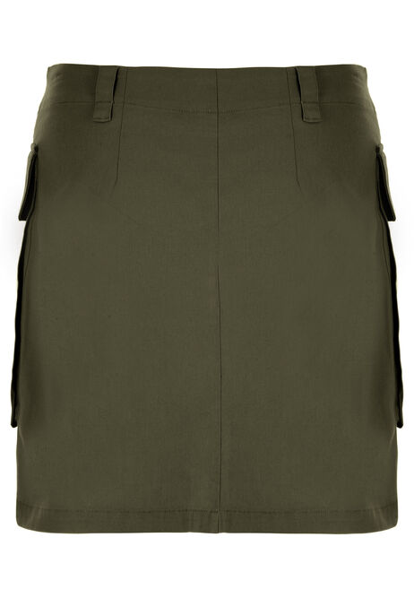 Womens Khaki Cargo Mini Skirt