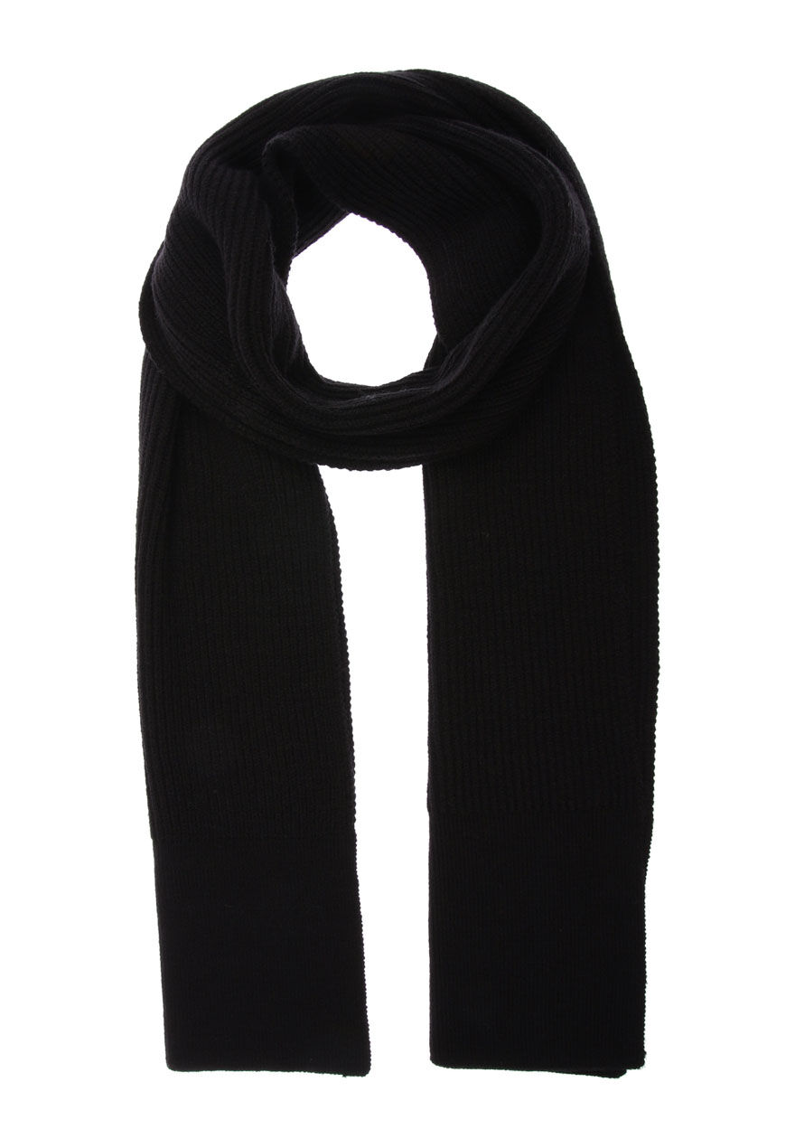 Mens Black Super Soft Knitted Scarf | Peacocks