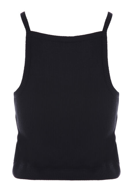 Womens Black Rib Soft Touch Vest