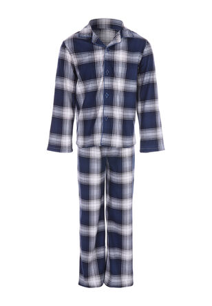 Boys Blue & White Check Pyjama Set 