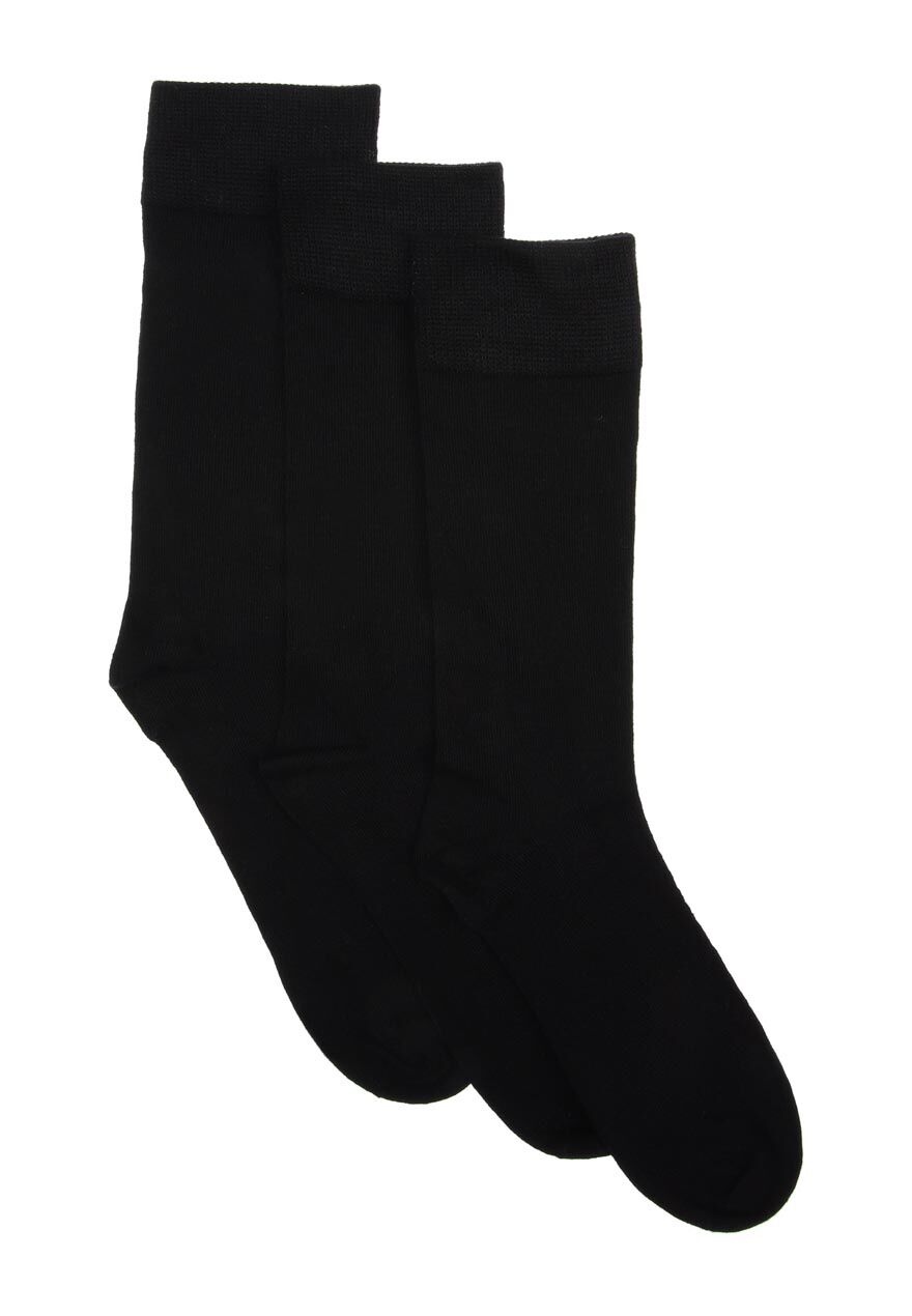 Mens 3pk Plain Black Super Soft Socks | Peacocks
