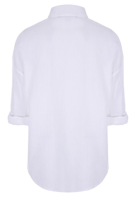 Womens Plain White Double Cotton Shirt 