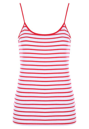 Womens Red & White Stripe Cami Vest