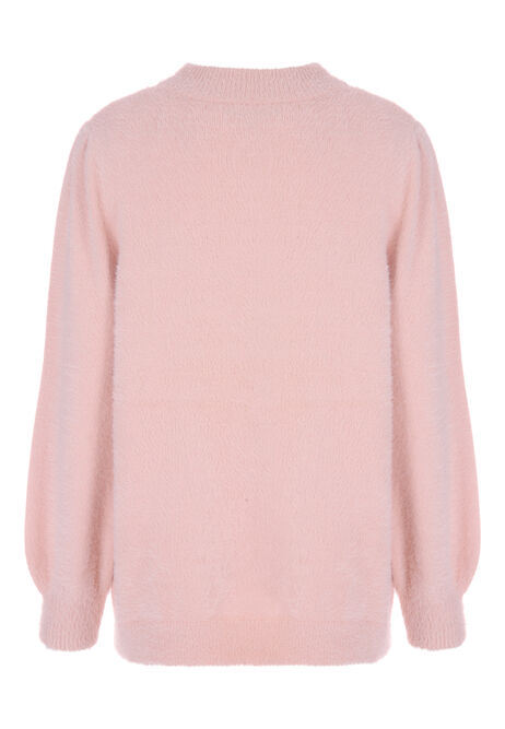 Womens Soft Cosy Pale Pink Jumper