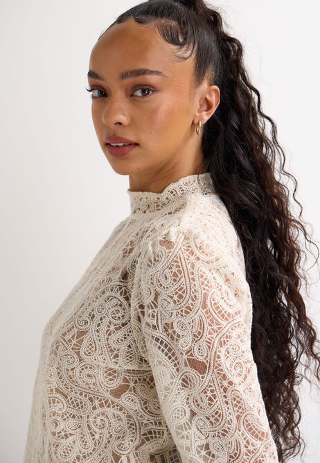 Womens Cream Prairie Lace Blouse