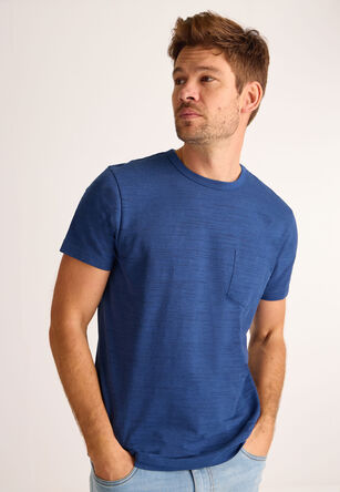 Mens Dark Blue Pocket T-Shirt