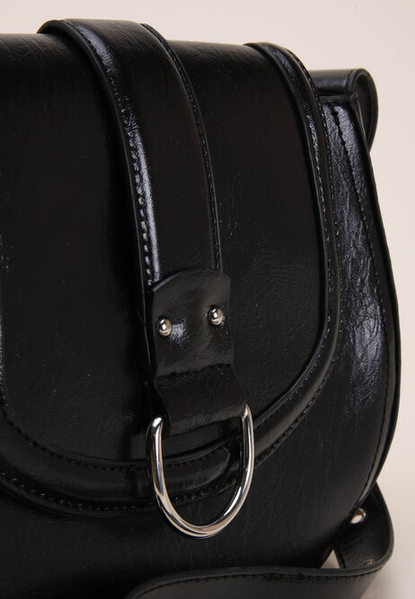 Womens Black Eyelet Cross Body Bag