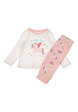 Baby Girl Pale Pink Unicorn Cotton Pyjamas