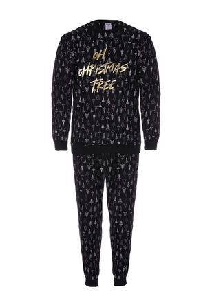 Mens Black and Gold Family Christmas Pyjama Set