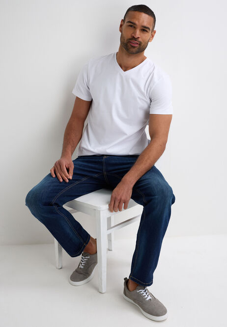Mens White V-Neck T-Shirt