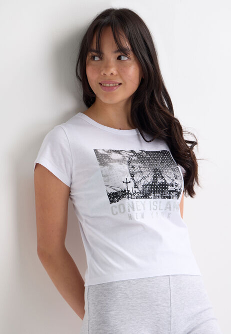 Older Girls White City Short Sleeve Top