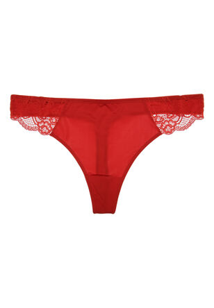 Womens Red Lace Dorina Celine Thong