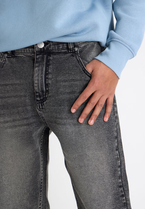 Older Boys Grey Straight Leg Jeans