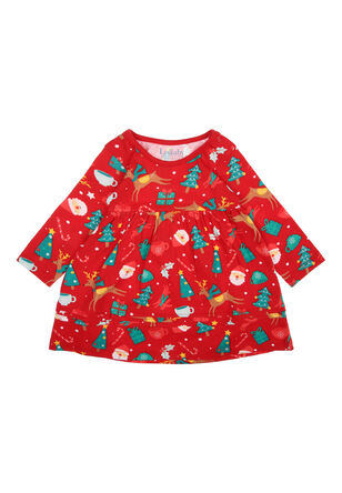 Baby Girl Red Novelty Jersey Dress