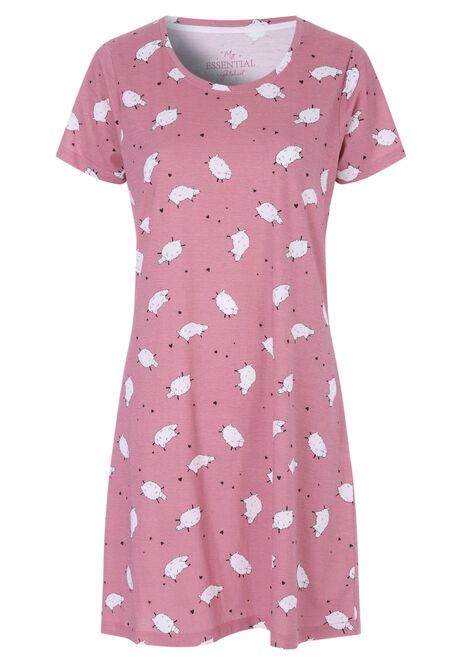 Womens Pink Sheep Nightdress