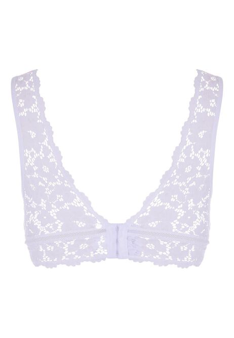 Womens White Floral Lace Padded Bralette